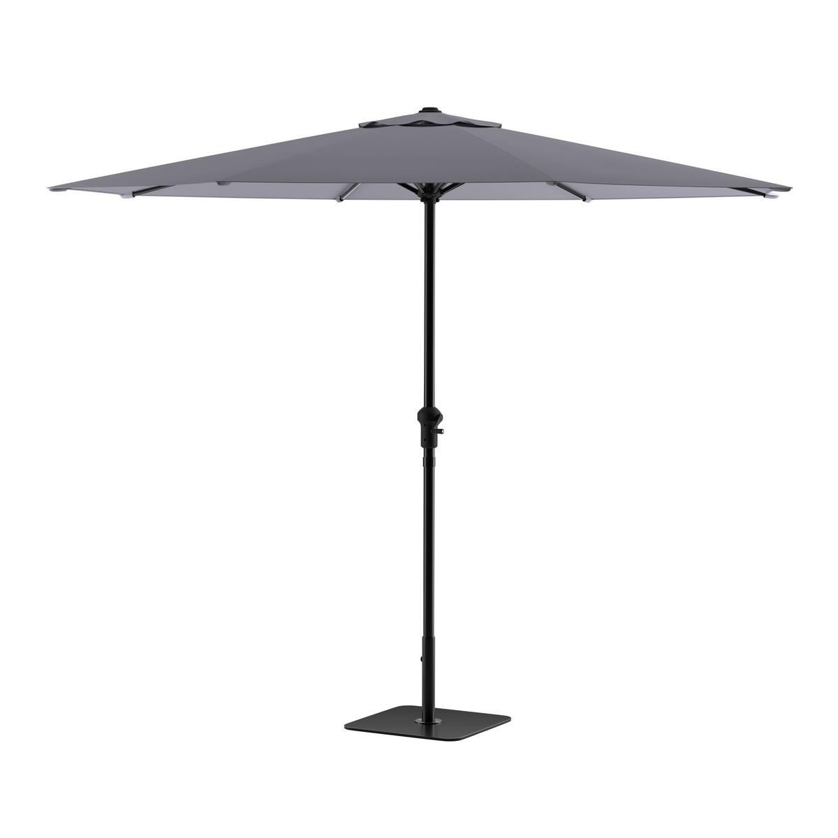 Sonnenschirm Kos D: 234 cm UV-Beständig dunkelgrau - Dunkelgrau/Hellgrau, MODERN, Textil/Metall (234cm) - Beldano