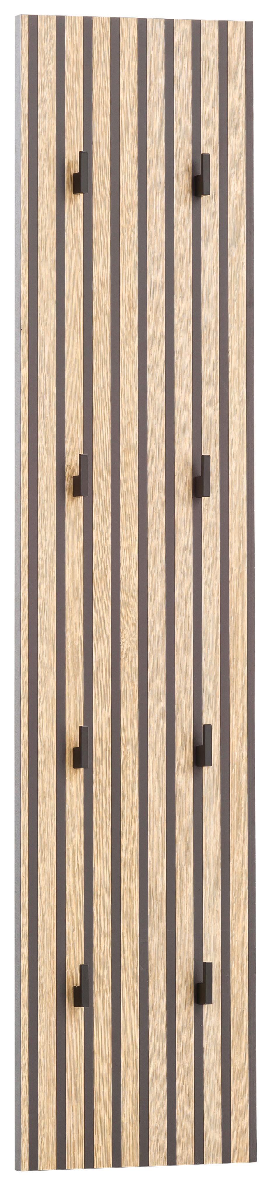 Garderobenpaneel Alexa 245 Akustik - Eichefarben, Design, Holzwerkstoff (24,5/109/2,6cm) - MID.YOU