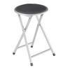 Klapphocker Ouzo Stahlrohr Alu/Lederlook Schwarz H: 45 cm - Schwarz, MODERN, Kunststoff/Metall (30/45/30cm)