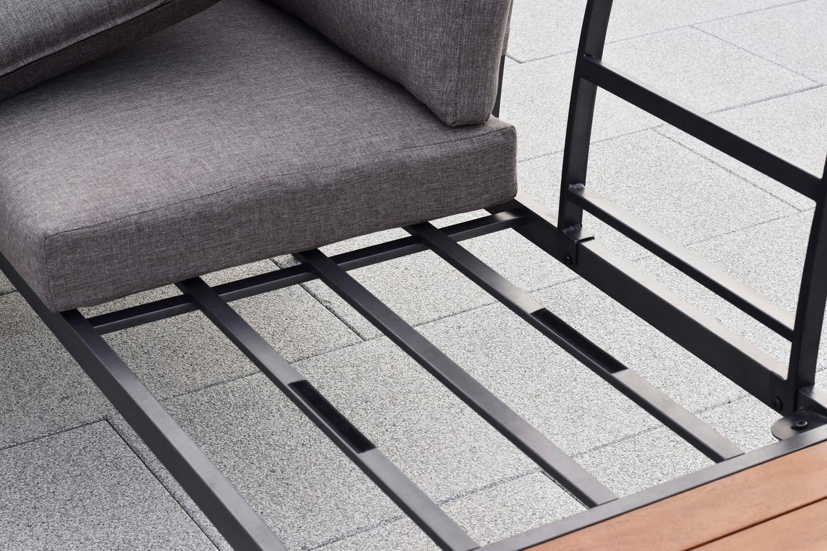 Gartenset Korfu - Graphitfarben/Naturfarben, MODERN, Kunststoff/Textil - Gardenson