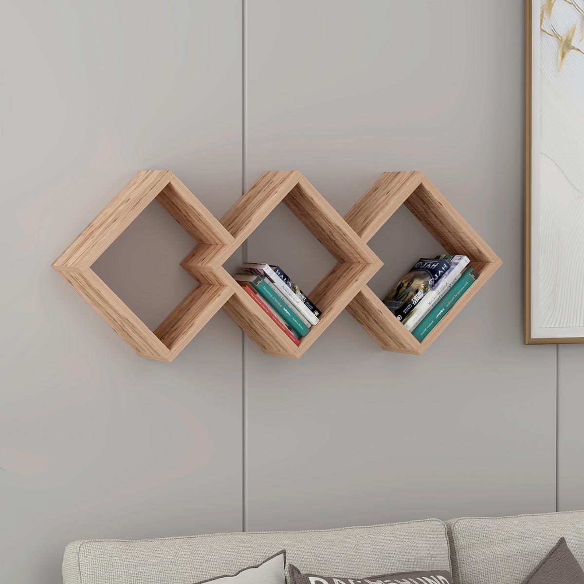 Wandregal Galaxy Kieferfarben B: 102 Cm - Kieferfarben, Design, Holzwerkstoff (102/42/20cm) - Livetastic