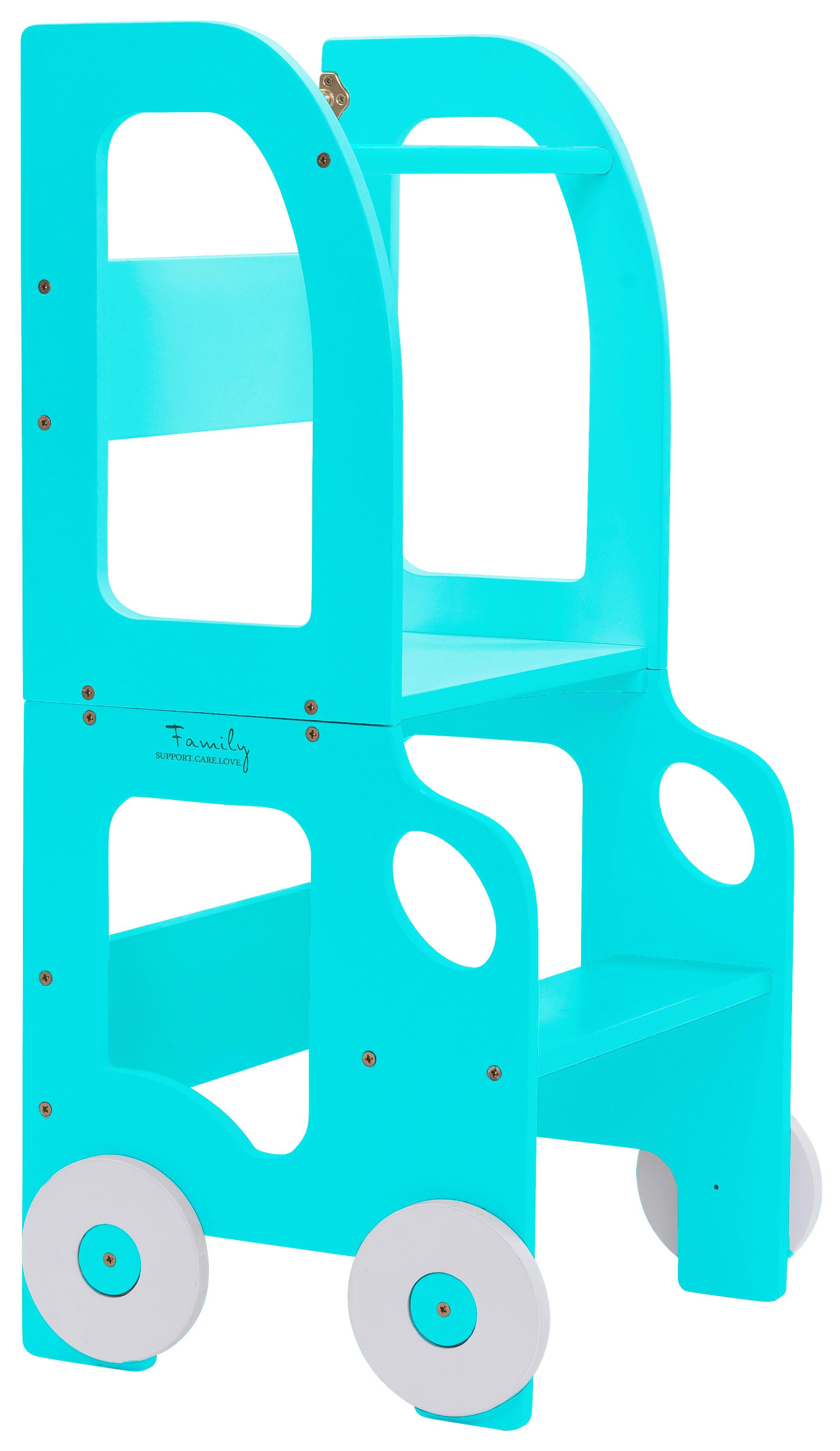 Kombihochstuhl Car Step Stool Blau - Blau, Basics, Holz (38/90/40cm)