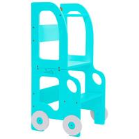 Kombihochstuhl Car Step Stool Blau - Blau, Basics, Holz (38/90/40cm)