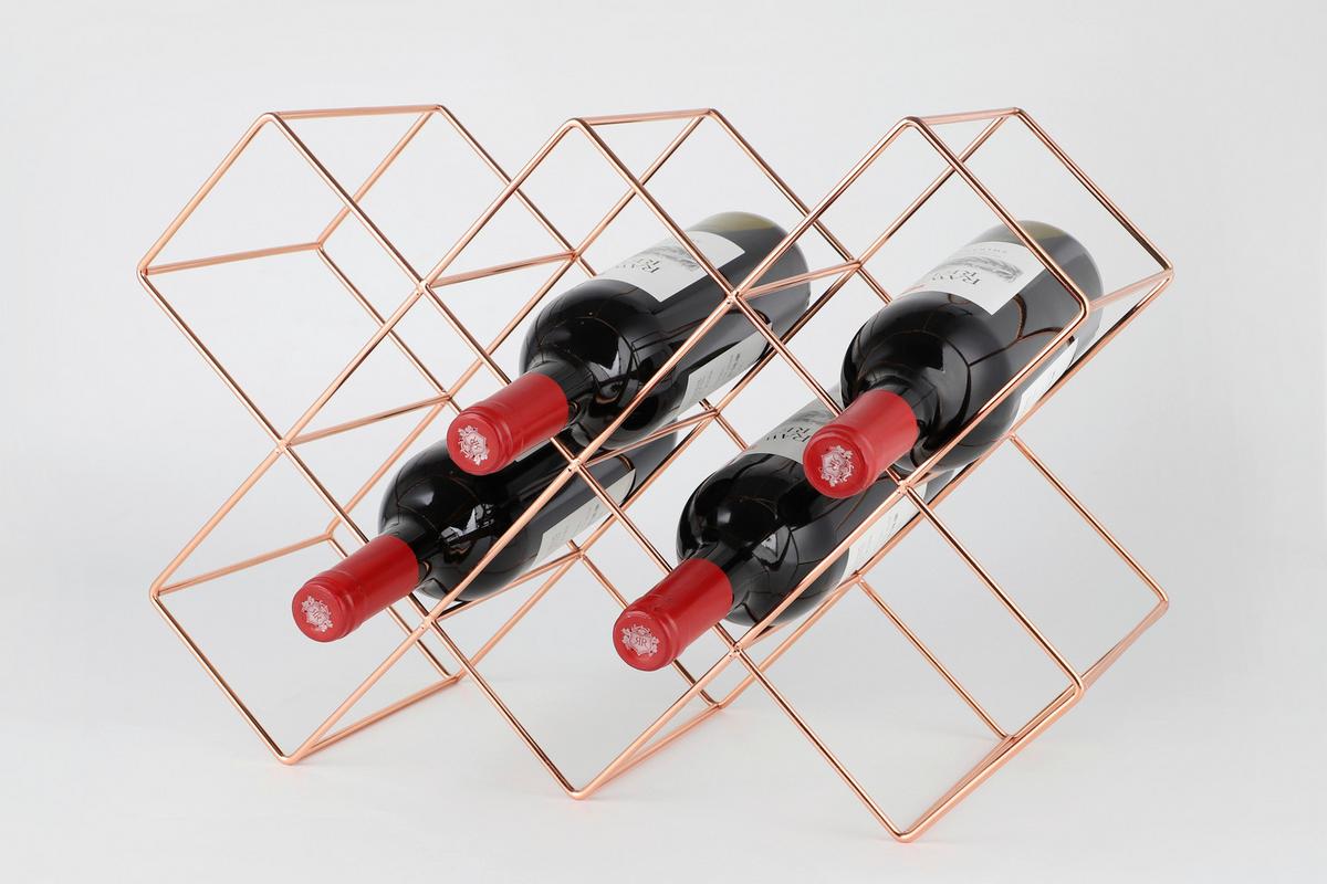 Weinregal Eisen Kupferfarben 8 Flaschen Bxh16,6x31cm - Kupferfarben, Basics, Metall (46/16,6/31cm) - Echtwerk
