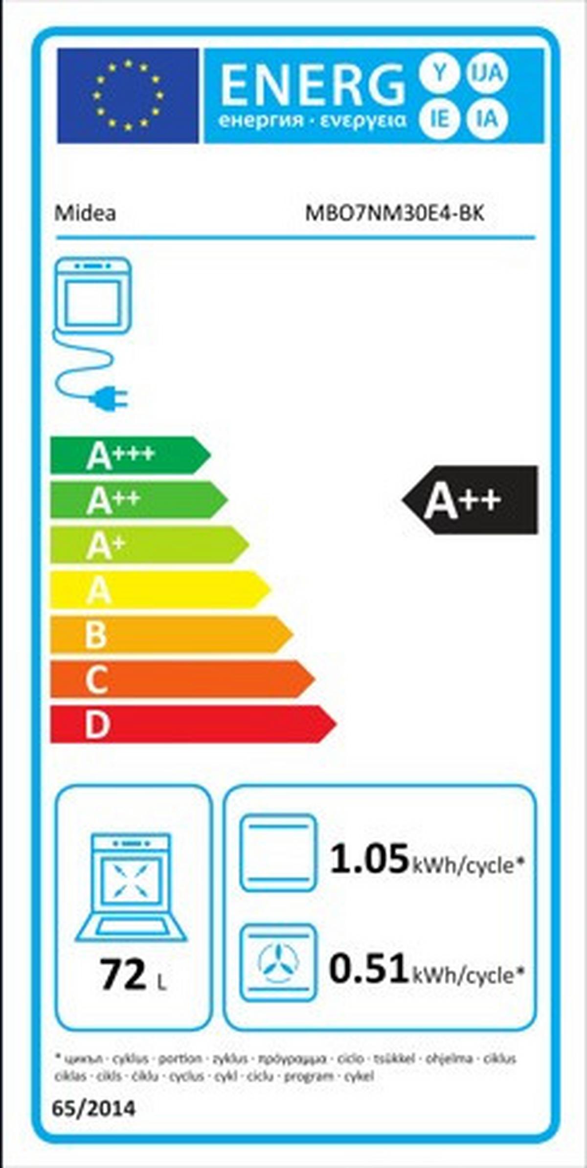 Backofen Mbo7nm30e4-Bk - Basics (59,5/59,5/56,6cm) - Midea