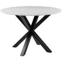 Esstisch Rund Heaven Ø 110 cm Marmor/Schwarz - Schwarz/Weiß, KONVENTIONELL, Stein/Metall (110/110/76cm) - MID.YOU