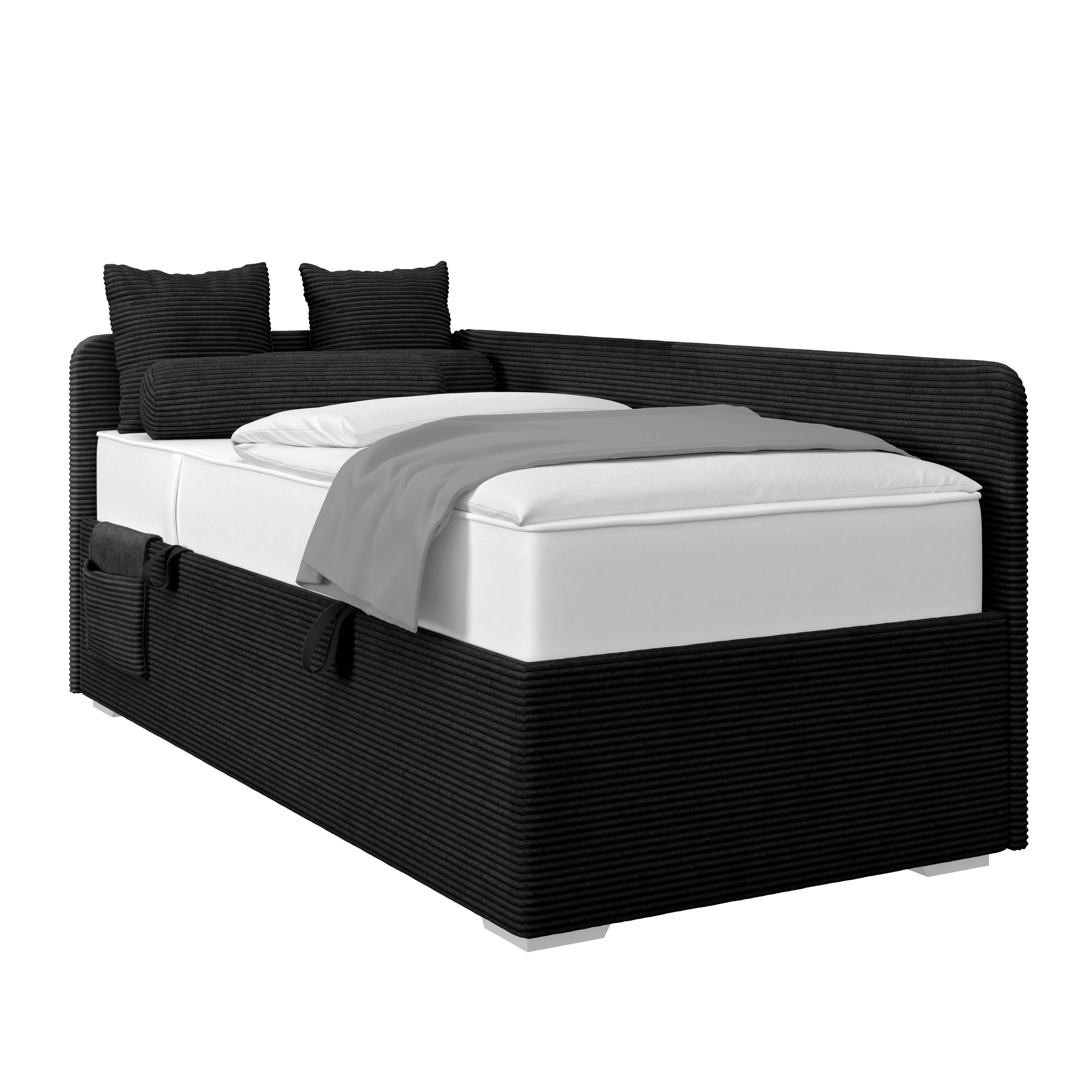 Polsterbett Remi - Chromfarben/Silberfarben, MODERN, Holz/Textil (90/200cm)