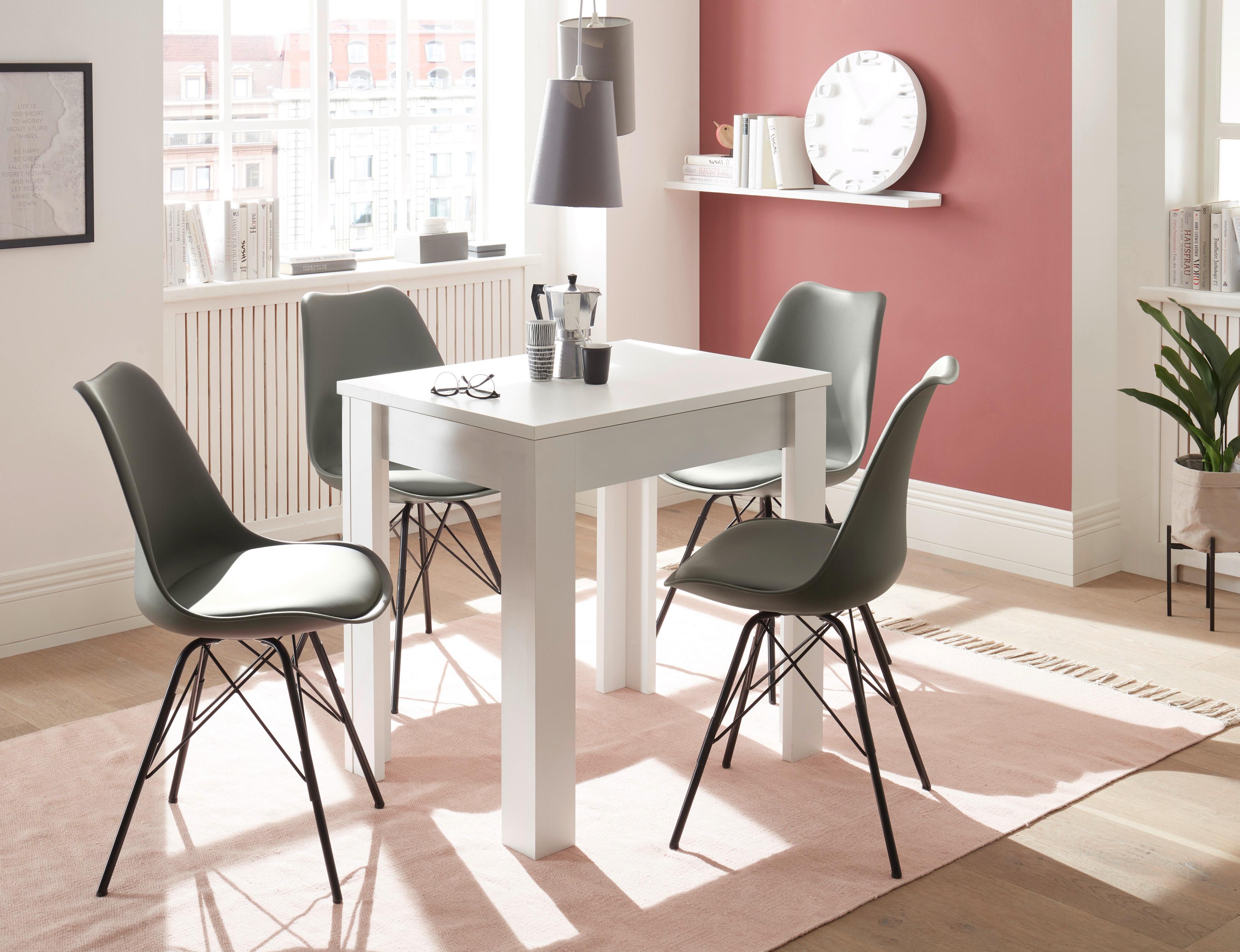 Esstisch Weiß, L: 80 cm - Weiß, MODERN, Holzwerkstoff (80/80/75cm) - Livetastic
