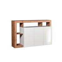 Komód Dallas 3 146/93 Cm - Wotan tölgy/magasfényű fehér, Konventionell, faalapú anyag (146/93/42cm)