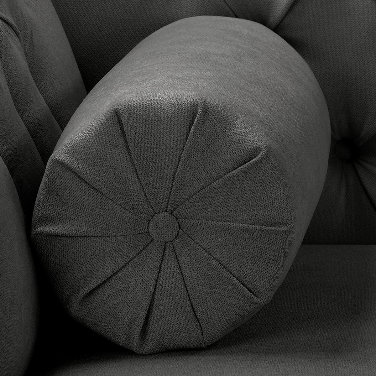 Récamiere Pako Dunkelgrau B: 185cm - Dunkelgrau/Braun, Design, Textil (185/93/75cm) - Livetastic