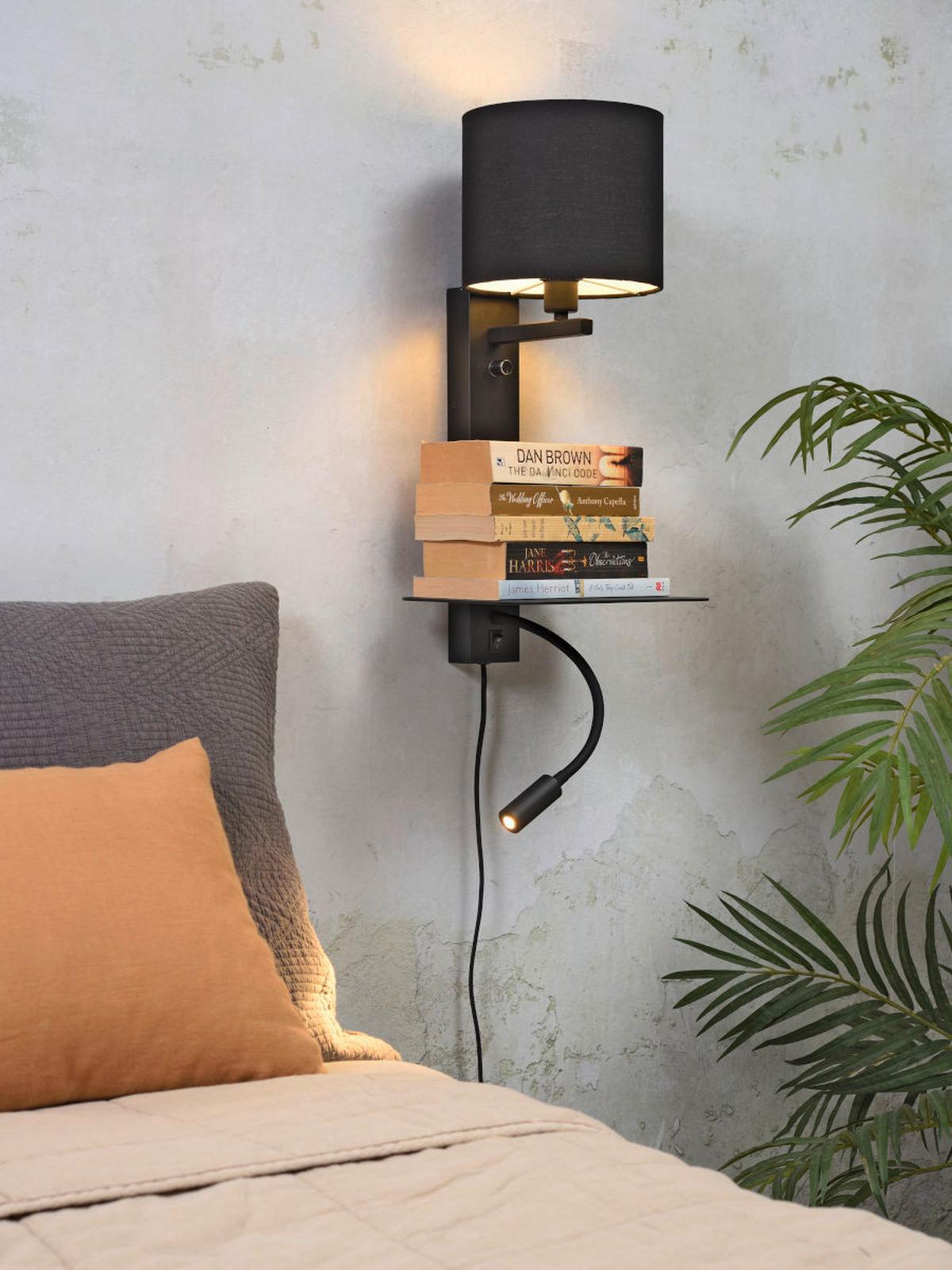 Wandleuchte Florence/Wxl/B/1815/B - Schwarz, Trend (24/22/52cm) - It's about Romi