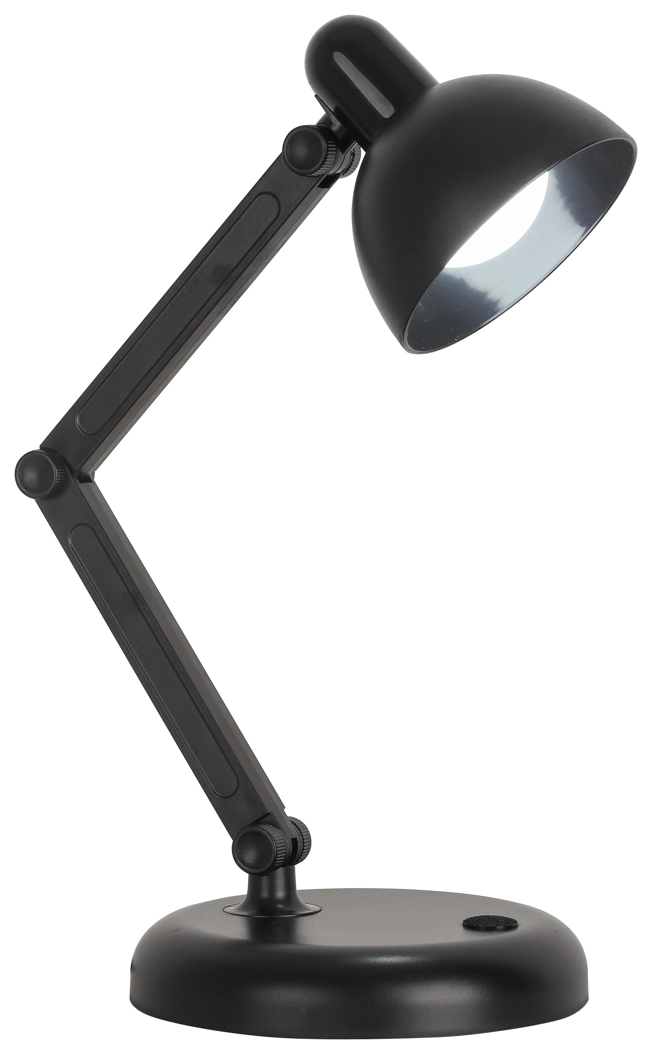 Led Stolná Lampa Schwank, V: 25cm - čierna, Moderný, plast (12,5/34cm) - Modern Living