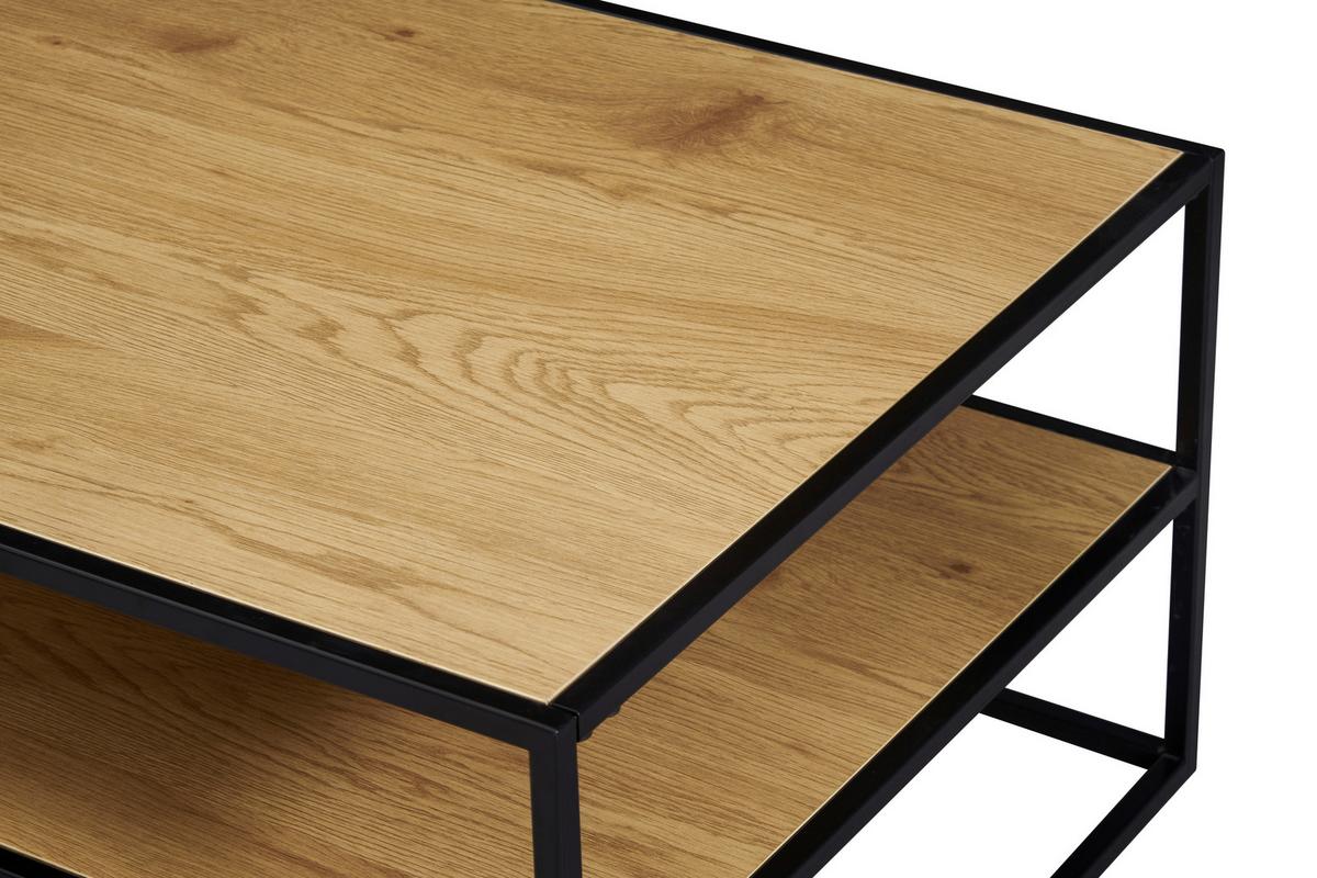 KONFERENČNÍ STOLEK KENNY - černá/barvy dubu, Moderní, kov/kompozitní dřevo (90/38/40cm) - Mömax