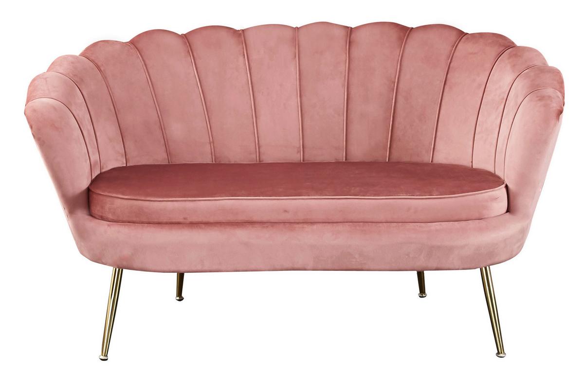 2-sitzer-sofa Rosa B: 136 Cm - Goldfarben/Rosa, MODERN, Textil (136/78/77cm) - Livetastic