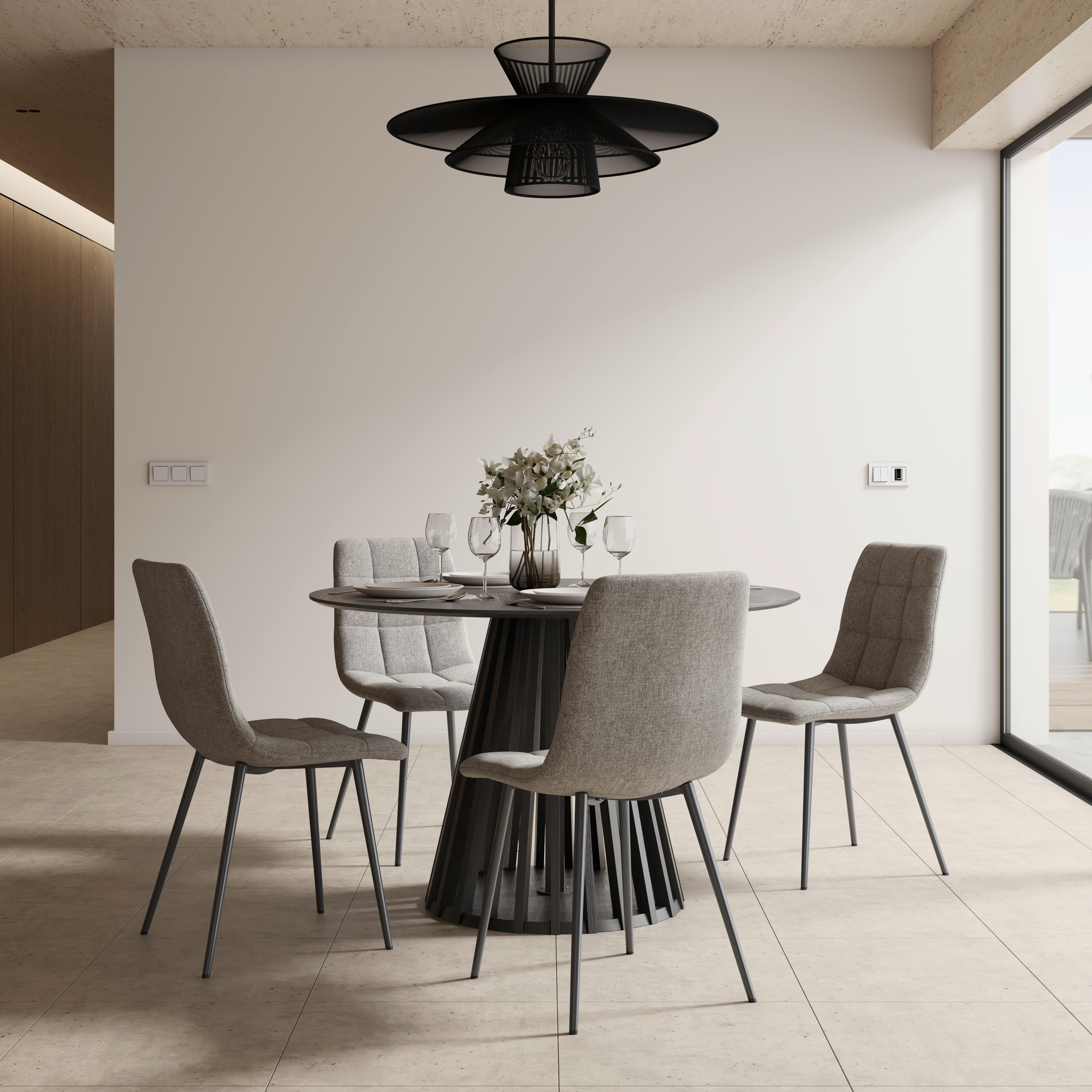 STOLIČKA RIA - čierna/sivá, Modern, kov/textil (44/87/54cm) - Bessagi Home