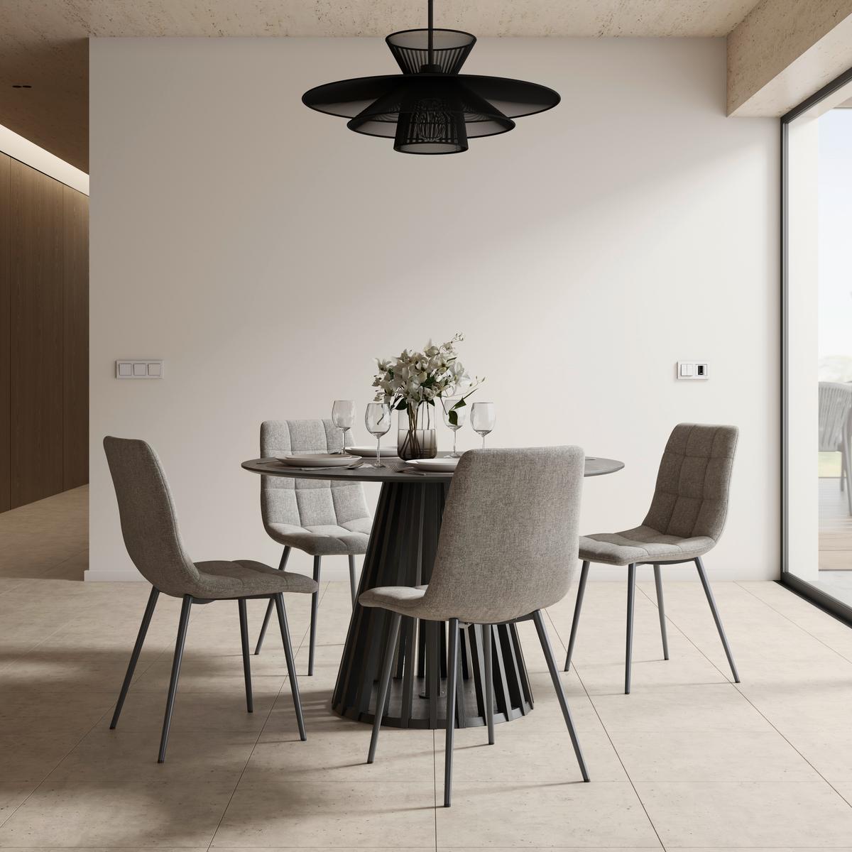 STOLIČKA RIA - čierna/sivá, Modern, kov/textil (44/87/54cm) - Bessagi Home