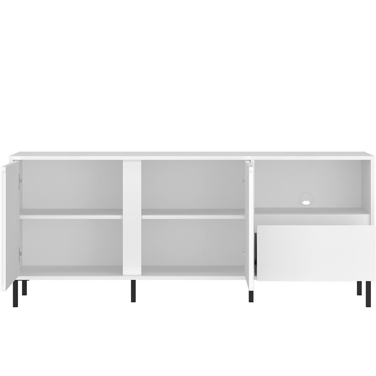 Tv-element Avenale Weiß B: 157,8 Cm - Schwarz/Weiß, Trend, Holzwerkstoff (157,8/65,4/40cm)