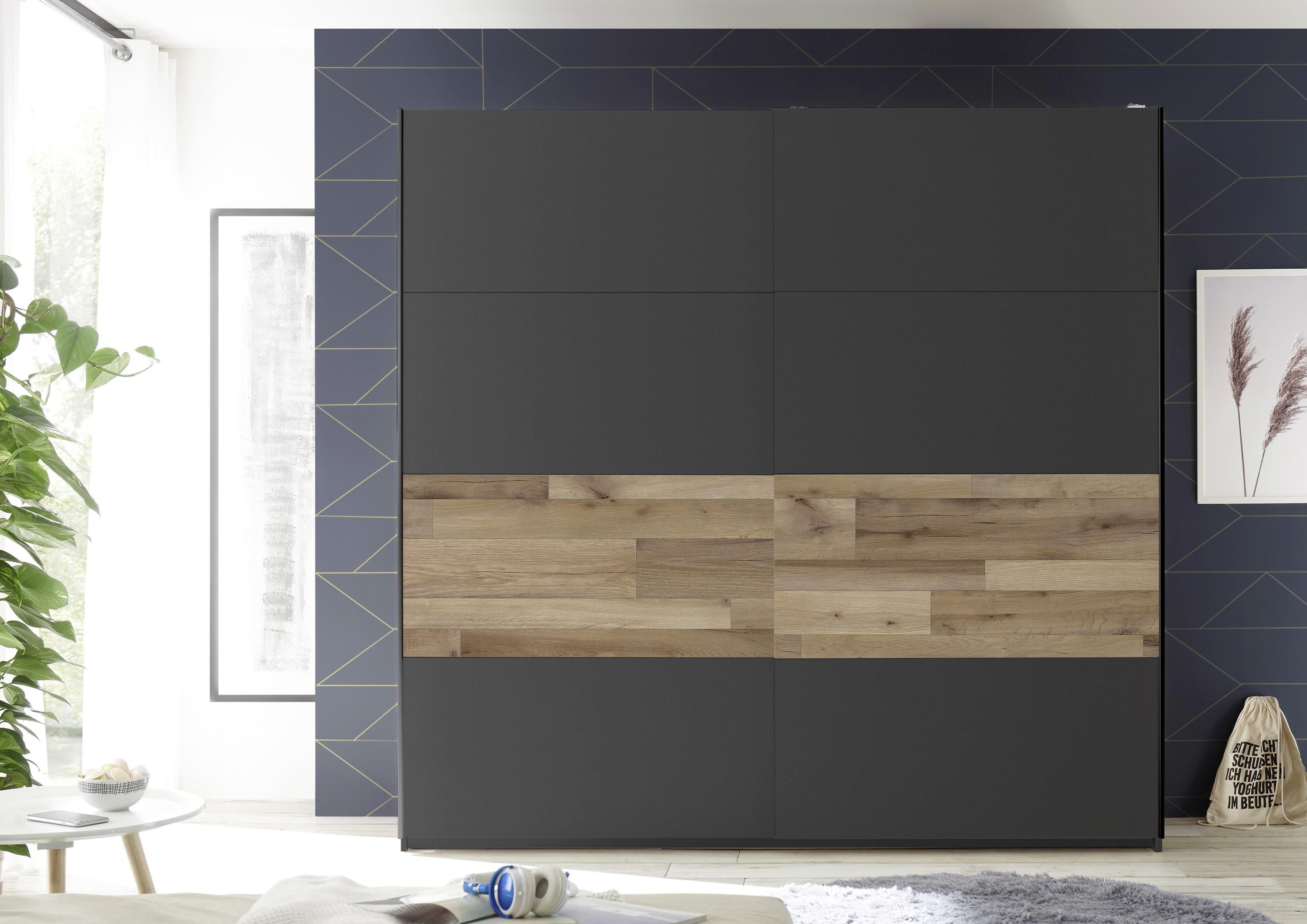 Schwebetürschrank Medina Graphitfarben Zimmer