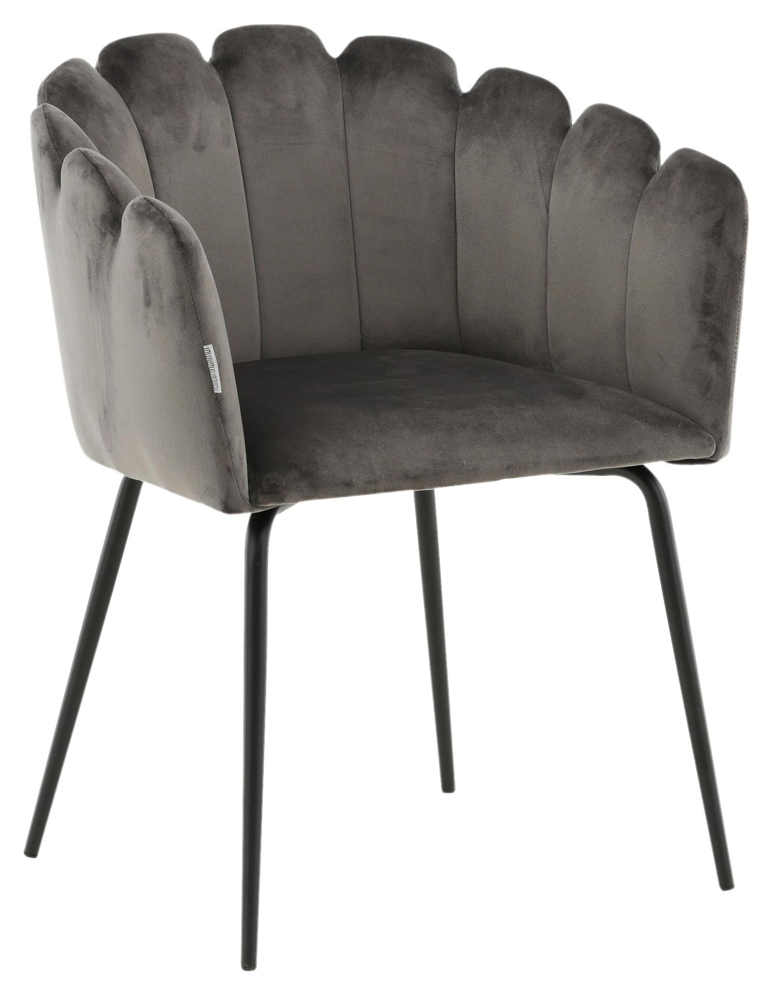 Stuhl Limhamn - Grau, Design, Textil/Metall (61/76.56/54cm) - Livetastic