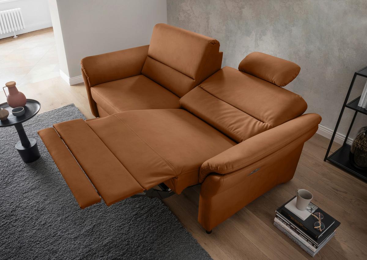 3-Sitzer-Sofa Cavoli, Cognac R B: 192 cm - Cognac/Schwarz, MODERN, Textil (192/90/89cm) - Livetastic