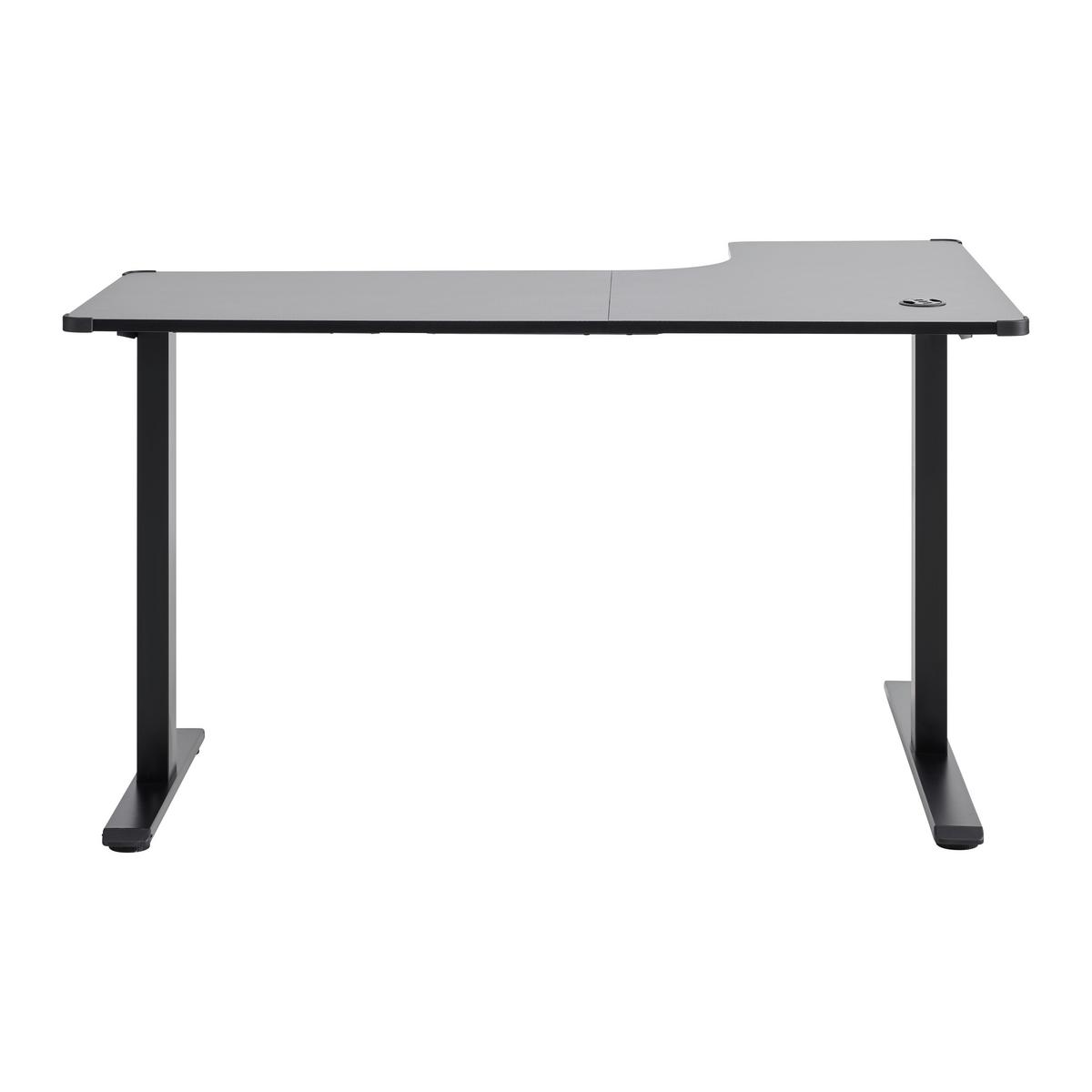 Herný stôl ZOCKER II - čierna, Modern, kov/kompozitné drevo (140/75/60-100cm) - Mömax