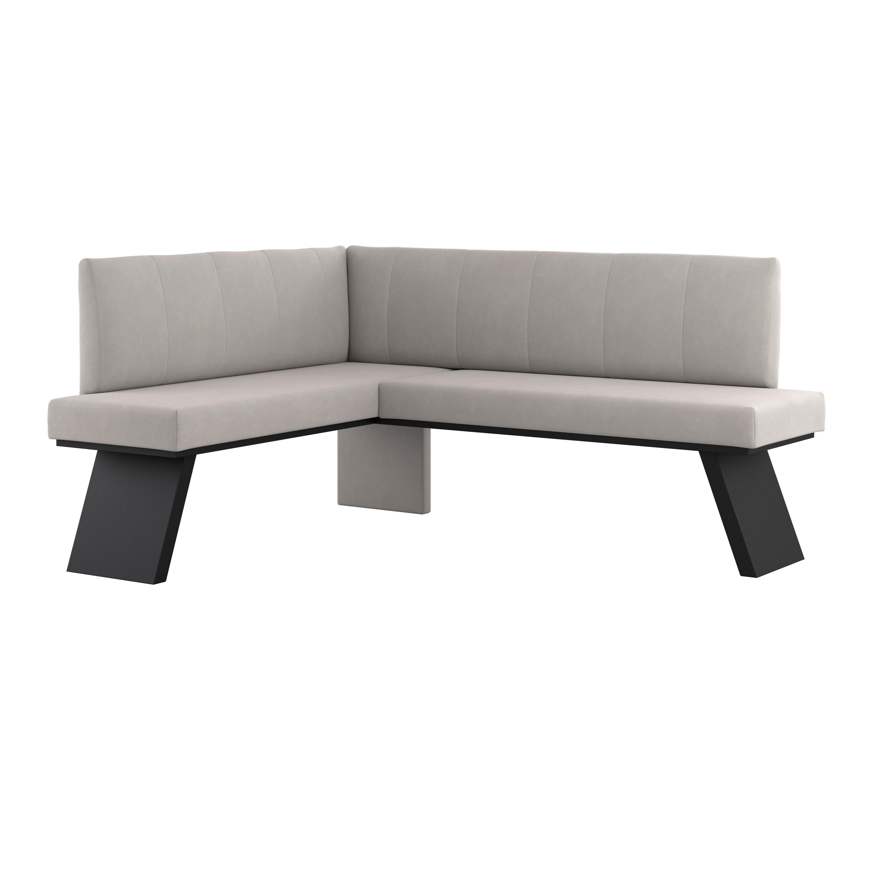 Eckbank Emma Ii - Beige/Schwarz, KONVENTIONELL, Holzwerkstoff/Textil (150/185cm)