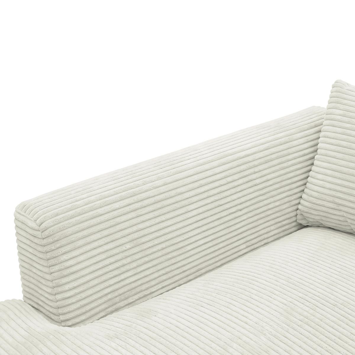 Rohová sedačka PEDRO, levá, krémový manšestr - černá/krémová, Moderní, textil/plast (190/300cm) - Mömax