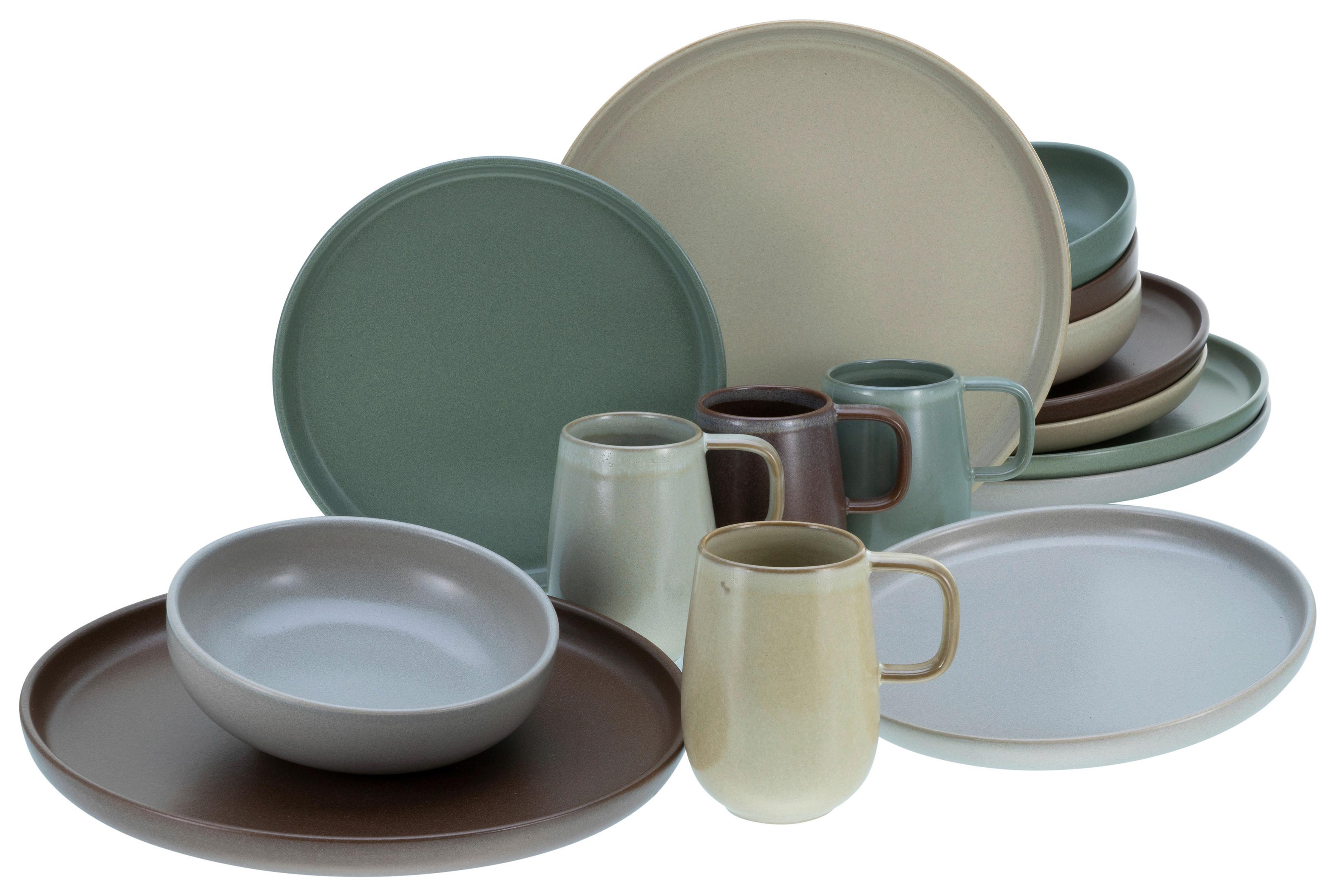 Kombiservice Uno Keramik 4 Personen Geschirr Set - Multicolor, MODERN, Keramik (40,5/37/49,5cm) - Creatable