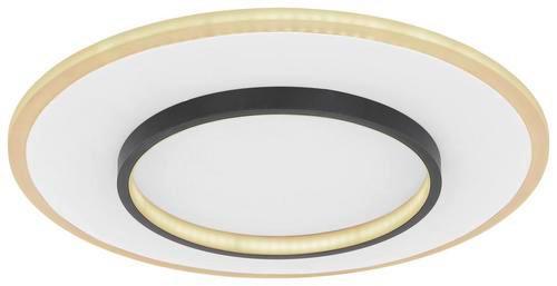 Led-deckenleuchte Lima Ø 46,8 Cm Mit Fernbedienung - Opal/Schwarz, Basics, Kunststoff/Metall (46,8/6cm) - Globo