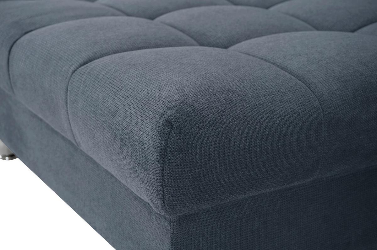 Rohová sedačka ERICE, levá, modrá - modrá/barvy chromu, Design, textil/plast (198/312cm)