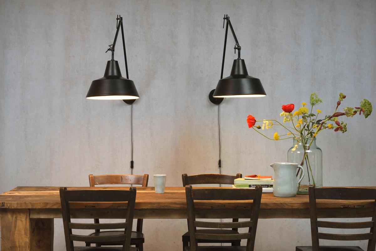 Wandleuchte Chicago 1-Flammig verstellbare Arme - Schwarz, Design, Metall (36/130cm) - It's about Romi