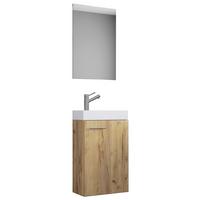 Gästebad Slito 3-teilig Honigeiche B: 41 Cm - Honigeiche/Weiß, MODERN, Keramik/Holzwerkstoff (41cm) - MID.YOU