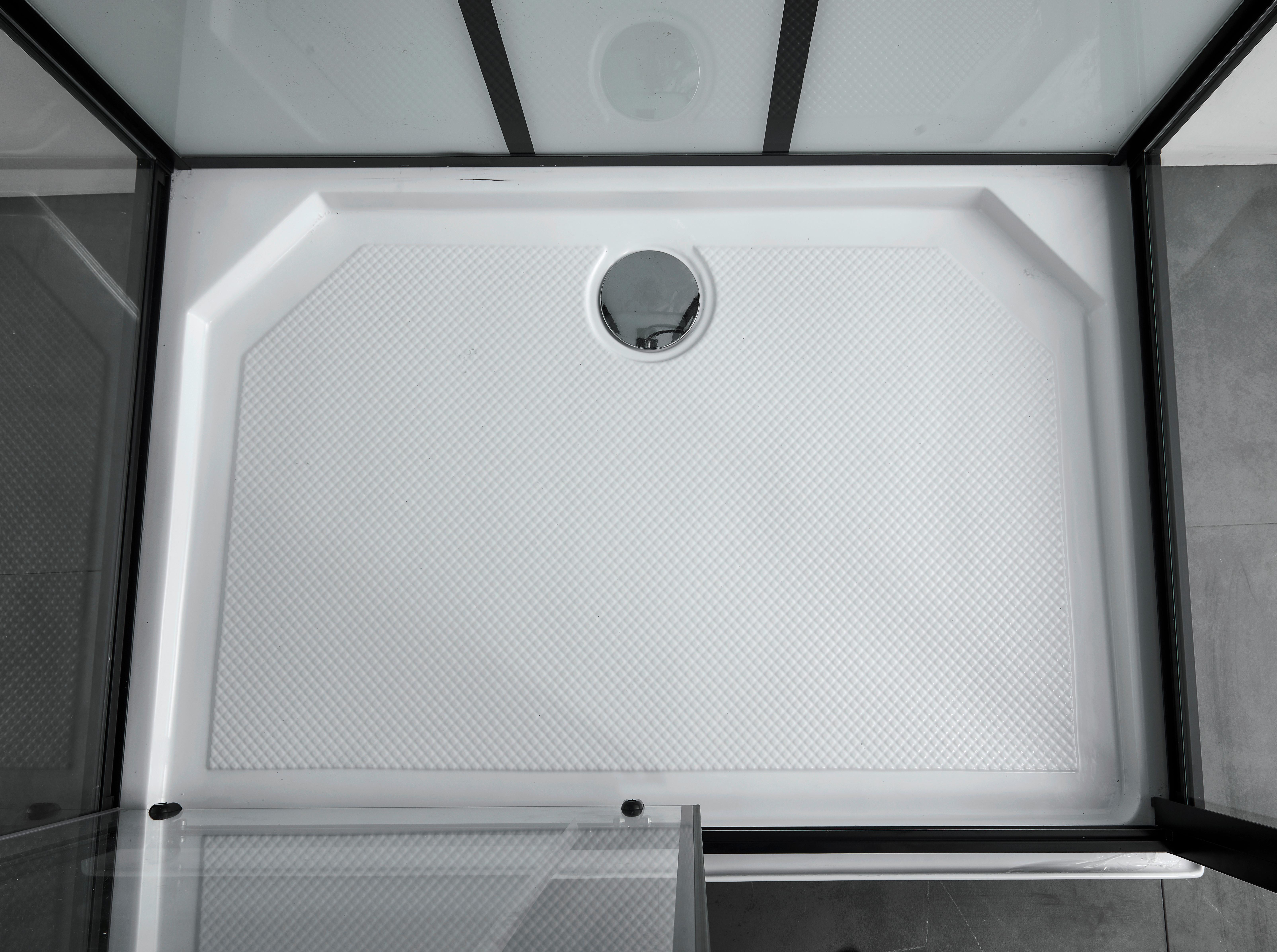 Sprchový kout s LED, Bluetooth, radiem, černá - černá, Moderní, sklo (120/80/225cm) - Sanotechnik