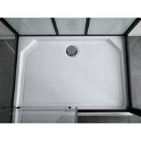 Duschkabine Komplettdusche Sky 3 Komplett- Set Fronteinstieg - Schwarz, MODERN, Glas (120/80/225cm) - Sanotechnik
