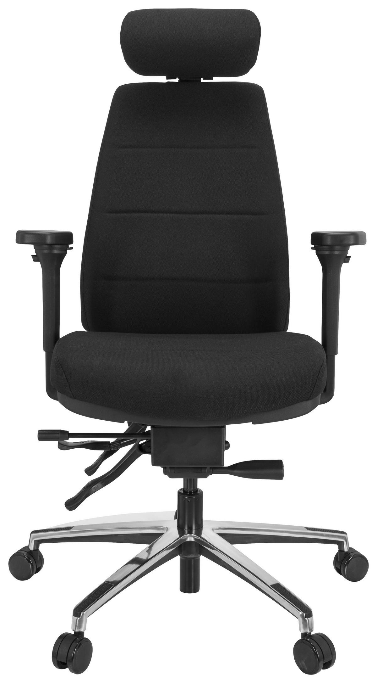Bürostuhl Phoenix Pro Schwarz Bis 120 Kg - Silberfarben/Schwarz, Basics, Kunststoff/Textil (70/113/56cm) - MID.YOU