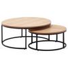 Satztisch Wl6.507 - Schwarz/Braun, MODERN, Holzwerkstoff/Metall (80/80/36cm) - MID.YOU
