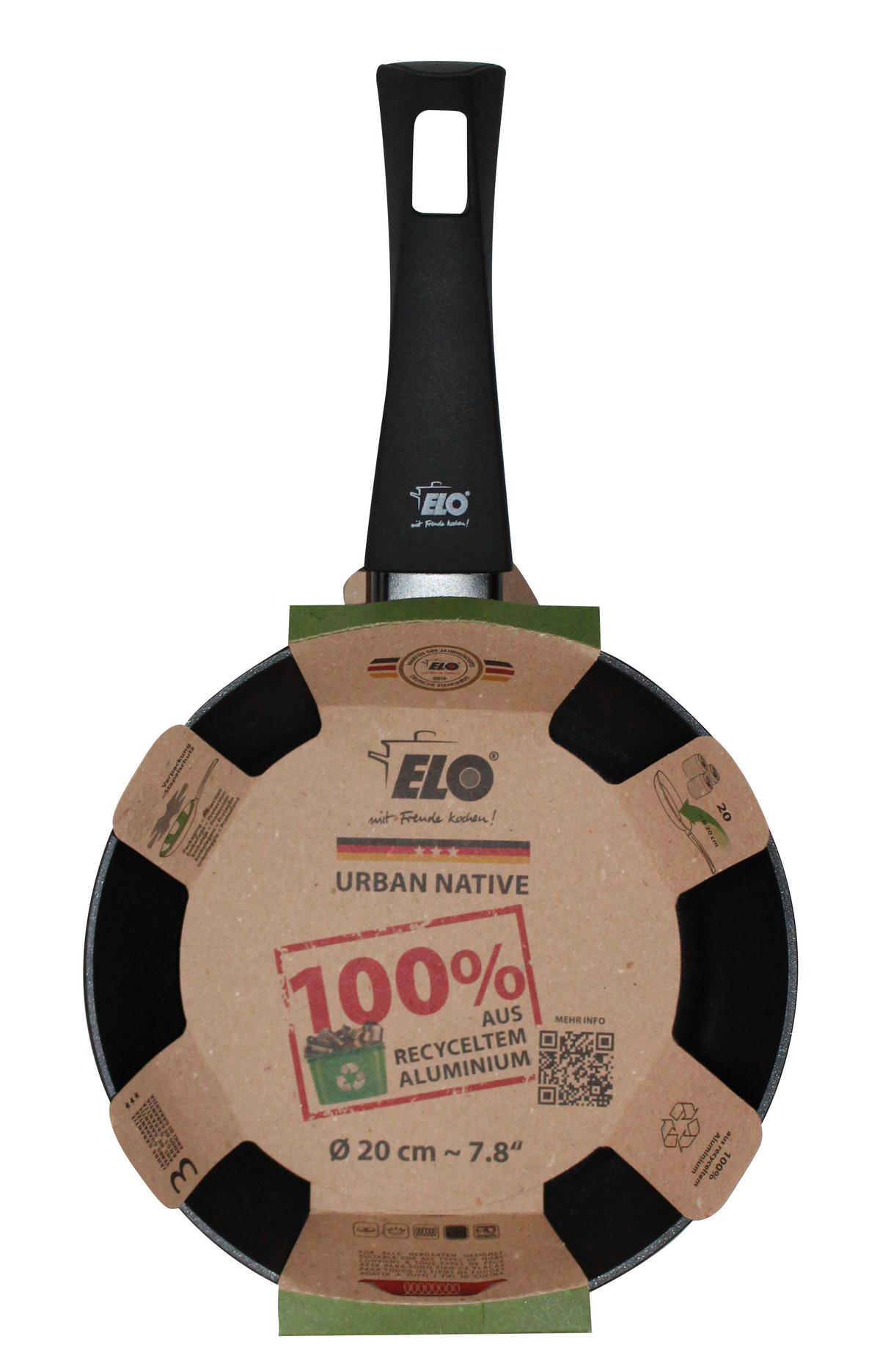 Bratpfanne Urban Native D/H: 20,5/4,5 cm Aluminium - Schwarz, Basics, Metall (20,5/4,5/36,5cm)