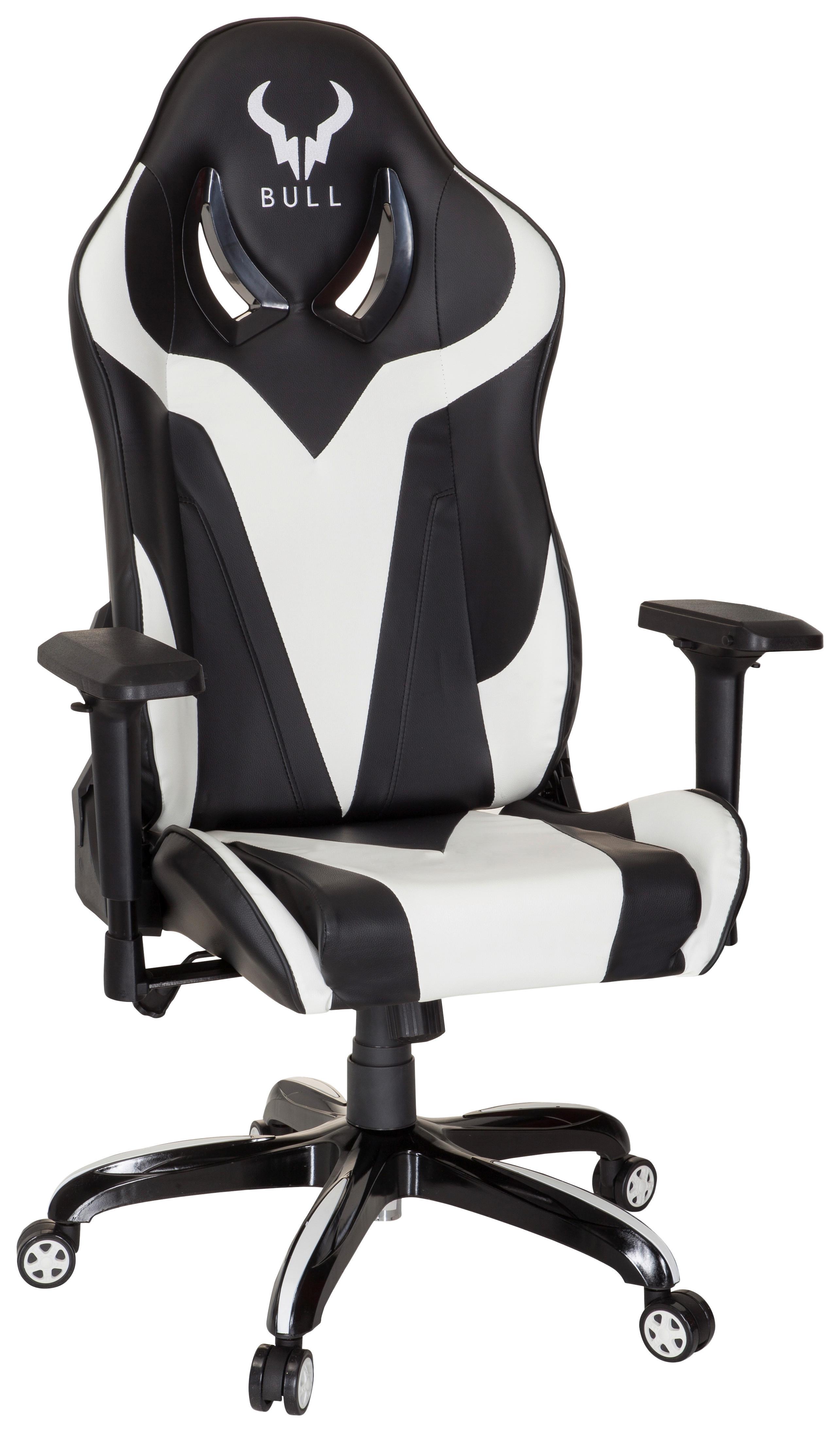Gamingstuhl Promoter I Schwarz/Weiß - Schwarz/Weiß, MODERN, Kunststoff/Textil (74/133/67cm) - MID.YOU