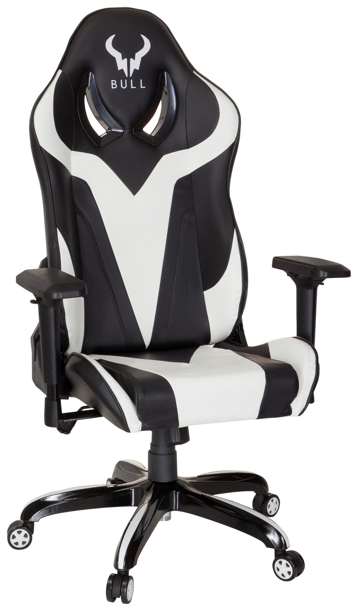 Gamingstuhl Promoter I Schwarz/Weiß - Schwarz/Weiß, MODERN, Kunststoff/Textil (74/133/67cm) - MID.YOU