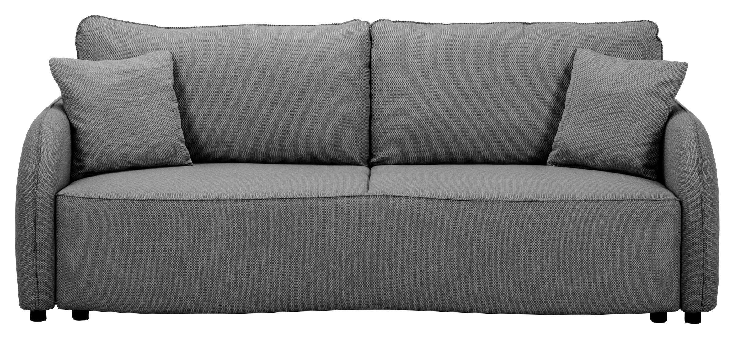 3-Sitzer-Sofa Bari mit Schlaffunktion & Bettkasten - Anthrazit/Schwarz, Basics, Textil (215/89/100cm) - P & B