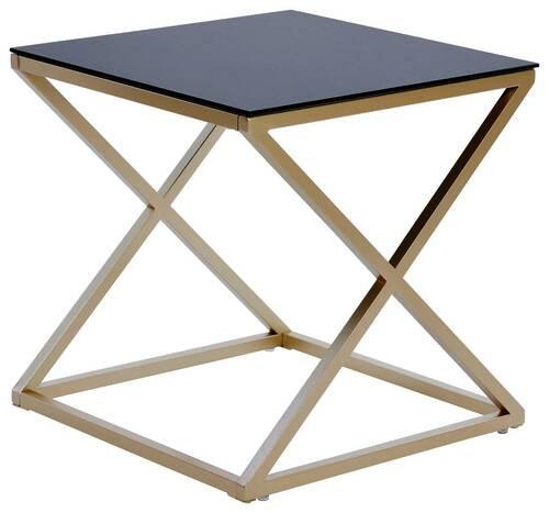 Beistelltisch Xtra By Side - Goldfarben/Schwarz, MODERN, Glas/Metall (50/50/50cm) - Livetastic