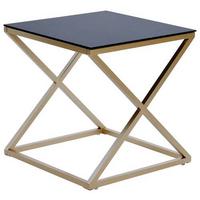 Beistelltisch Xtra By Side - Goldfarben/Schwarz, MODERN, Glas/Metall (50/50/50cm) - Livetastic