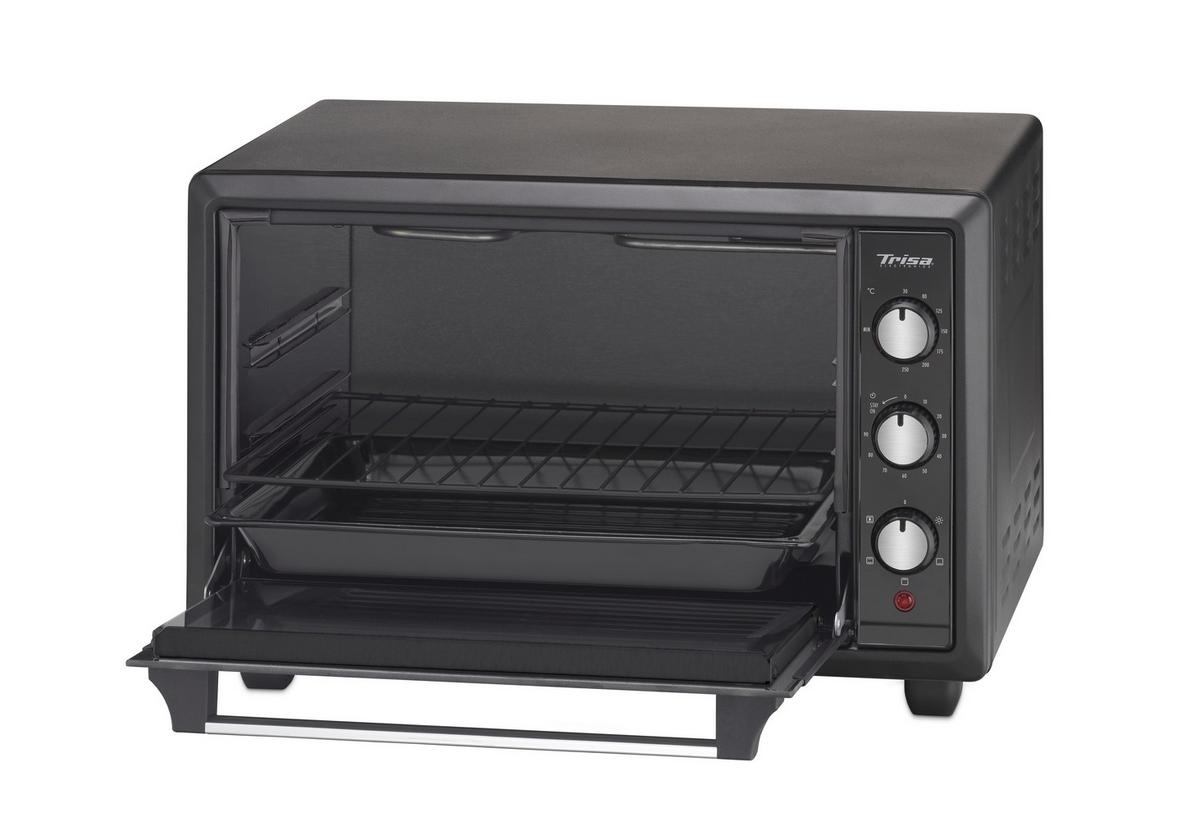 Mini-Backofen Forno Gusto Schwarz 1500 W inkl. Backrost - Schwarz, Basics, Metall (50/30/30cm) - Trisa Electronics