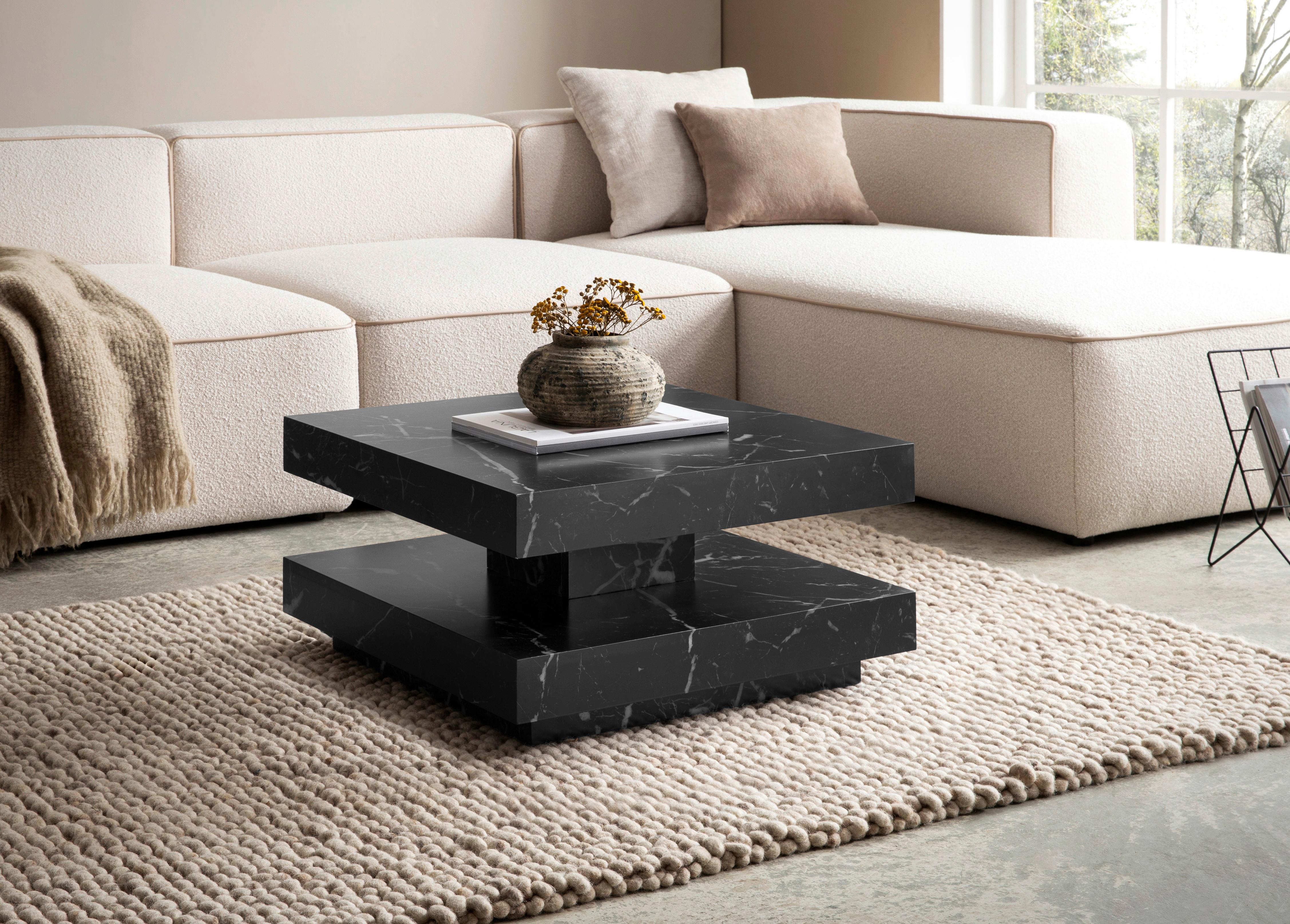 Couchtisch Schwarz L: 60 cm - Schwarz, Design, Holzwerkstoff (60/60/34cm) - Livetastic