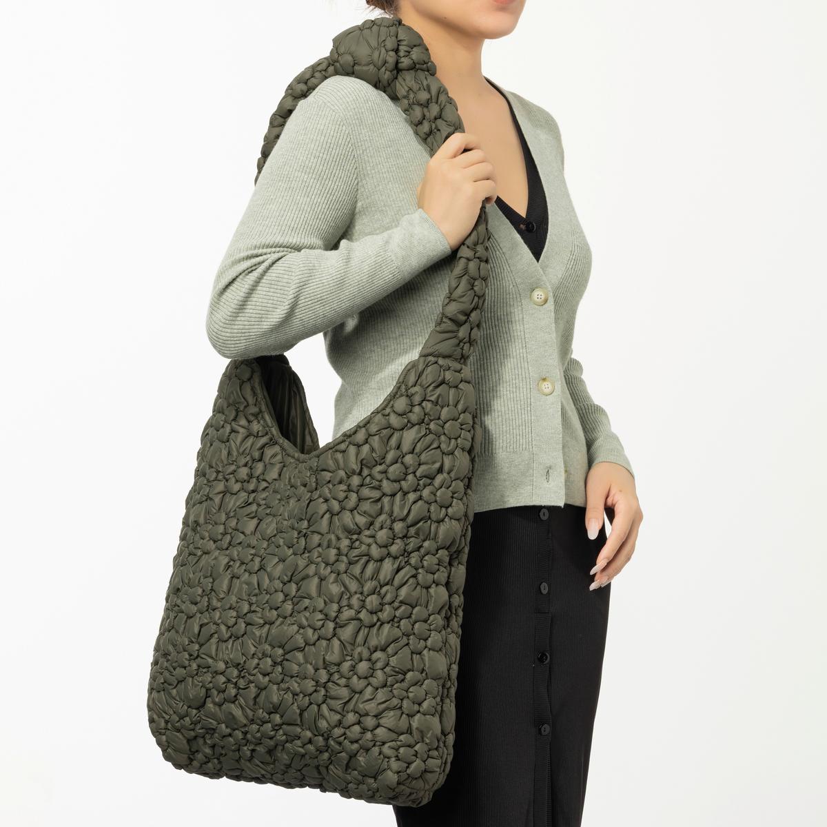 Schultertasche Renate - Dunkelgrün, KONVENTIONELL, Textil (45/84cm) - Luca Bessoni