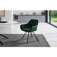 Armlehnstuhl Cardiff Schwarz/dunkelgrün Gepolstert - Dunkelgrün/Schwarz, LIFESTYLE, Holz/Textil (61/82/62cm) - Livetastic