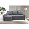 Ecksofa Fancy Grau 143x209 cm - Schwarz/Grau, Design, Textil (143/209cm) - MID.YOU