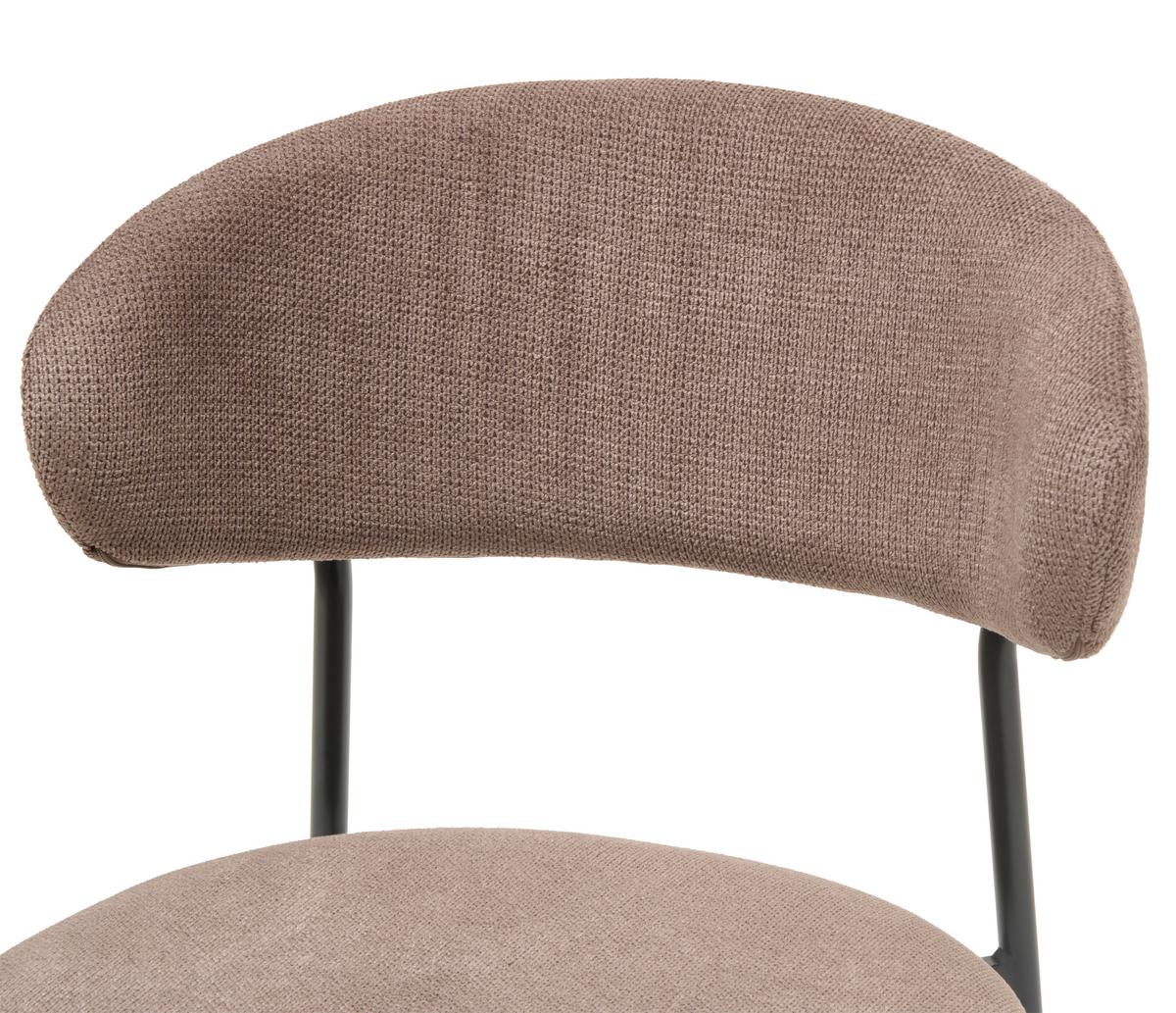 Vierfußstuhl Fenja Webstoff Braun, B: 53 Cm - Schwarz/Braun, KONVENTIONELL, Textil/Metall (53/80/57cm) - MID.YOU
