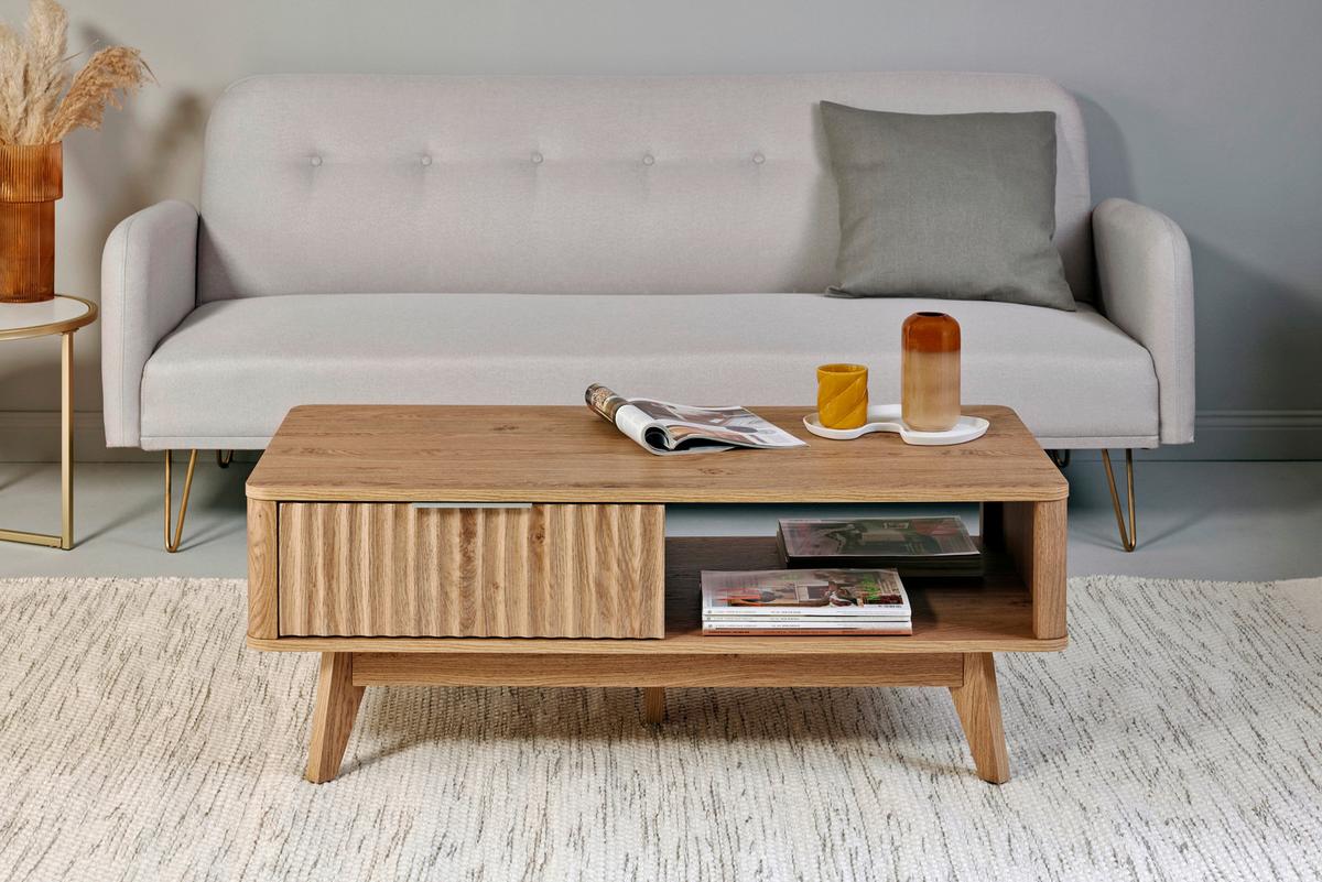 Couchtisch Wave Coffee Sk - Eichefarben, MODERN, Holzwerkstoff (110/55/44cm) - Livetastic