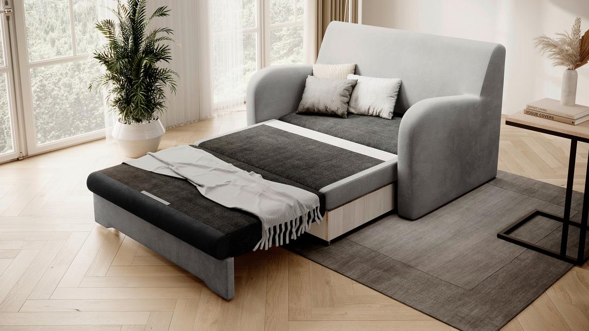 Schlafsofa Ario Grau, Schwarz, B: 244 Cm - Anthrazit/Hellgrau, Design, Textil (244/97/97cm) - MID.YOU